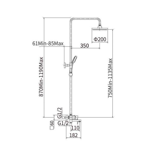 Душевая система с изливом Fashun  A2446 Душевая система с изливом Fashun  A2446