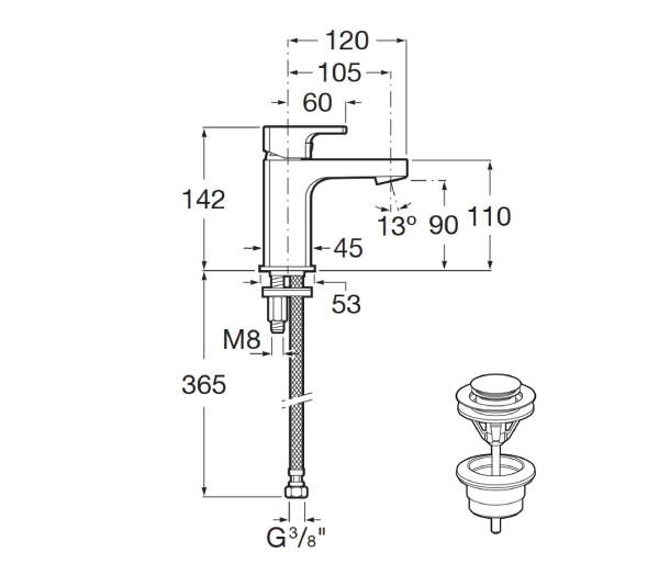 Смеситель для раковины Roca L90 5A3B01C00