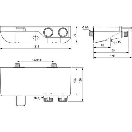 Термостат для душа Ideal Standard CERATHERM S200 A7330AA