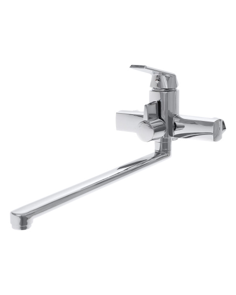 Смеситель для ванны однорычажный полимерный универсальный излив OneLife P02-211cr хром