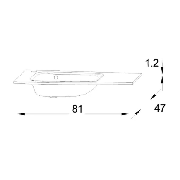 Раковина полувстраиваемая (81х47) Jacob Delafon Nona 80 L EB1884RU-DE1