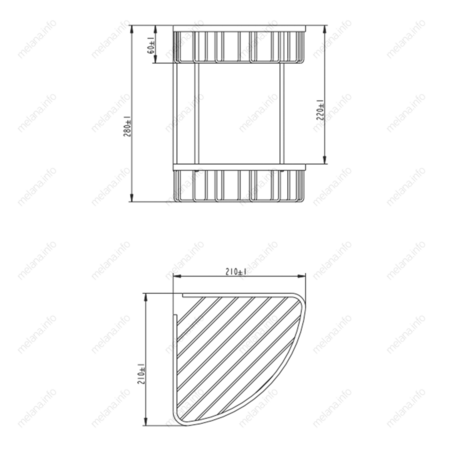 Полка металлическая двойная Melana MLN-SY8002