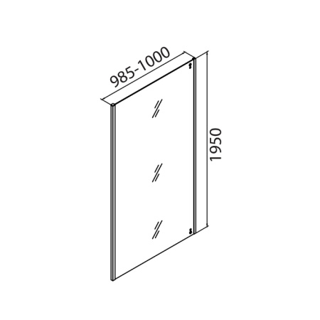 Боковая панель IDDIS Slide 100х195, черный ал. проф. (SLI6BS1i23)