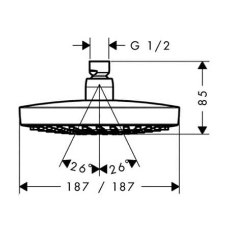 Верхний душ Hansgrohe Croma Select E 180 26524400