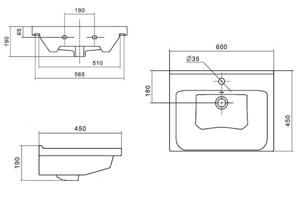 Тумба с раковиной Акватон Капри 60 1A2301K1KPDA0