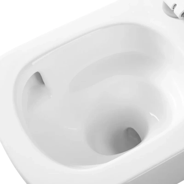 Подвесной унитаз безободковый смыв торнадо Oliveeka OL-1216, с сиденьем микролифт