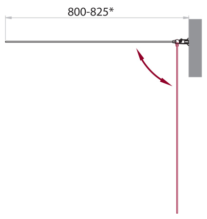 Душевая шторка на ванну (80х140) BelBagno SELA-V-1-80/140-P-Cr-R