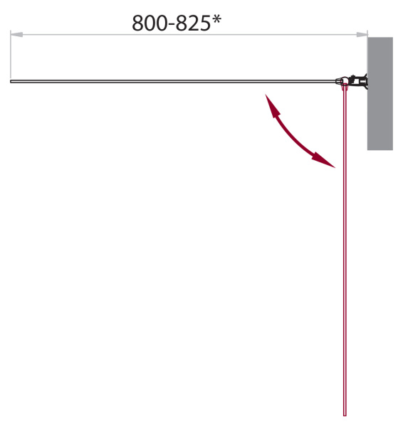 Душевая шторка на ванну (80х140) BelBagno SELA-V-1-80/140-Ch-Cr-R