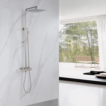 Душевая стойка ABBER Daheim AF8260SPL с термостатом без излива, сатин