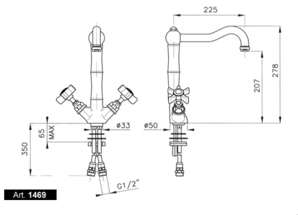 Смеситель Nicolazzi Cucina 1469CR18 Смеситель Nicolazzi Cucina 1469CR18