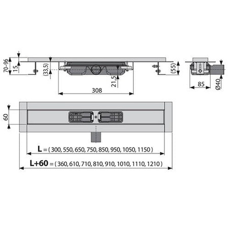 Душевой лоток AlcaPlast APZ101-1050 Low