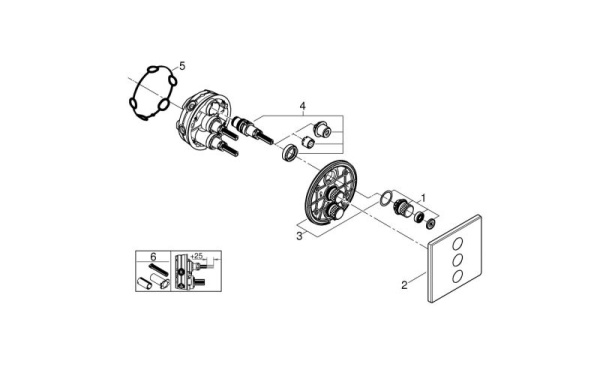 Переключатель на 3 положения Grohe SmartControl 29127 GN0 (29127GN0) холодный рассвет матовый