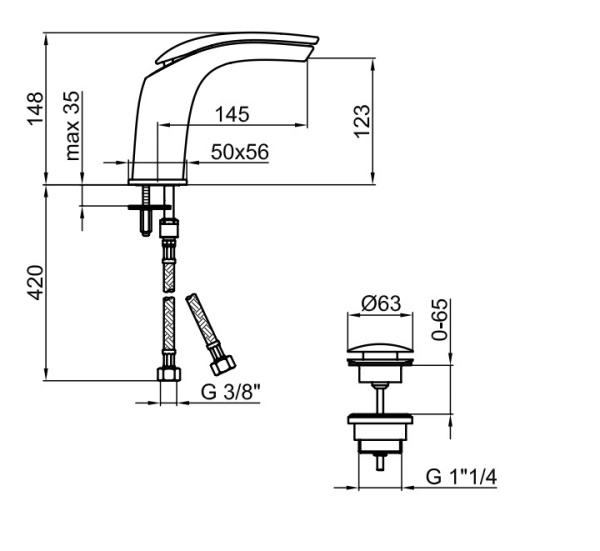 Смеситель для раковины Webert Aria AI832001844, белый Смеситель для раковины Webert Aria AI832001844, белый