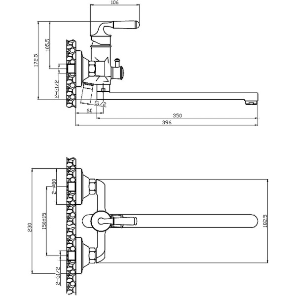 Смеситель для ванны и душа ESKO PRAGUE (PG 31)