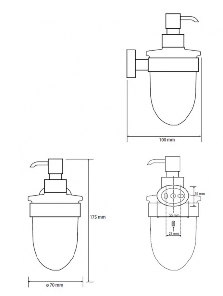 Настенный дозатор для жидкого мыла Bemeta Oval 118409011 Настенный дозатор для жидкого мыла Bemeta Oval 118409011