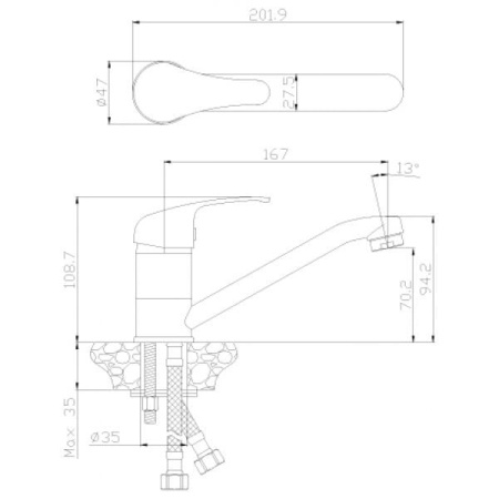 Смеситель для кухонной мойки Rossinka Y (Y35-22)
