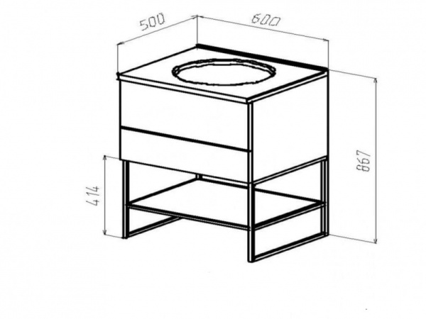 Опора металлическая Астра-Форм Лофт для нижнего шкафа 60 с 3-мя ящиками