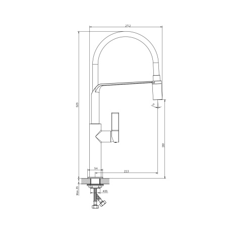 Смеситель для кухонной мойки с гибким изливом RUSH MS9035-35White