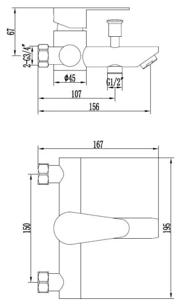 Смеситель для ванны ESKO Orlando OL 54 Смеситель для ванны ESKO Orlando OL 54