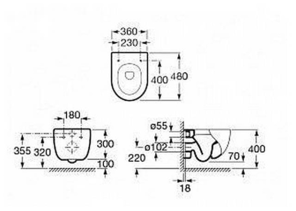 Унитаз подвесной Roca Meridian 7.3462.4.800.0