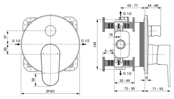 Смеситель для душа Ideal Standard Cerafine Model O A7350AA