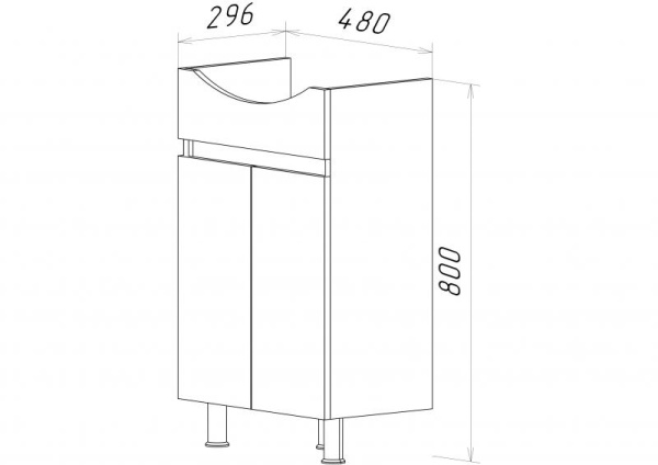 Тумба под раковину Misty Элегия 50 Э-Эле01050-011Н