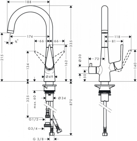 Смеситель для кухни HANSGROHE TALIS S 72811000