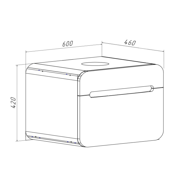Тумба под раковину RUNO Ницца 60 белая подвесная  (00-00002122)