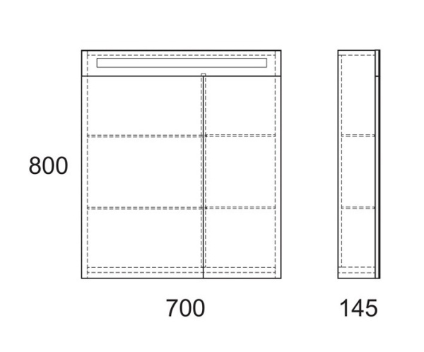 Зеркальный шкаф Nyborg, 70 с LED подсветкой OW06.06.00