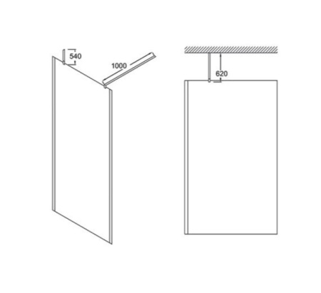 Душевая перегородка (89х200) Jacob Delafon Contra E22W90-GA