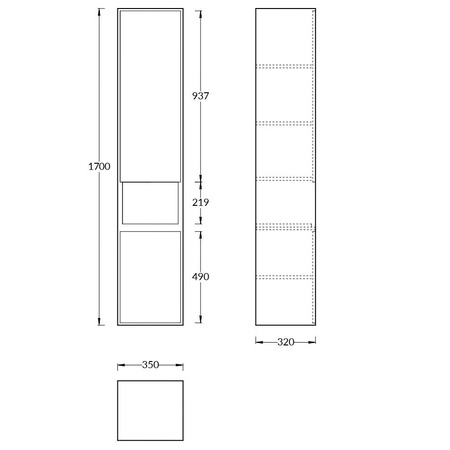 Пенал Kerama Marazzi Plaza Modern 170 PLB.M.170\WHT