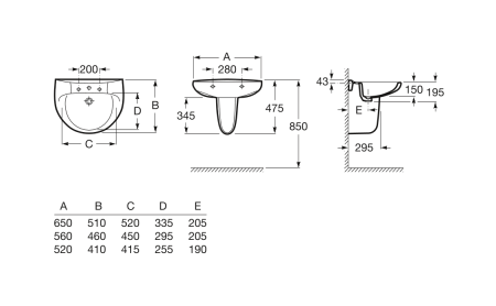 Раковина подвесная (52x41) Roca Victoria  327395000