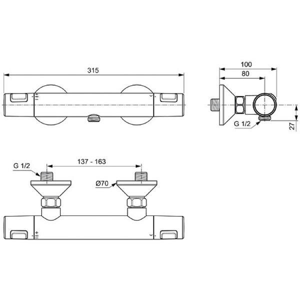Термостат для душа Ideal Standard Ceratherm T25 A7201AA
