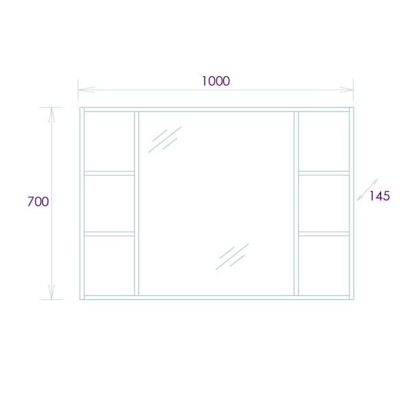 Зеркало-шкаф Onika Тимбер 100 (100x70) 210017