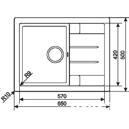 Мойка гранитная Ganzer 50x65 см (светло-беж.) GZ50065В