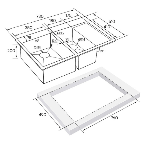 Кухонная мойка Paulmark  Liga PM227851-BGL брашированное золото левая