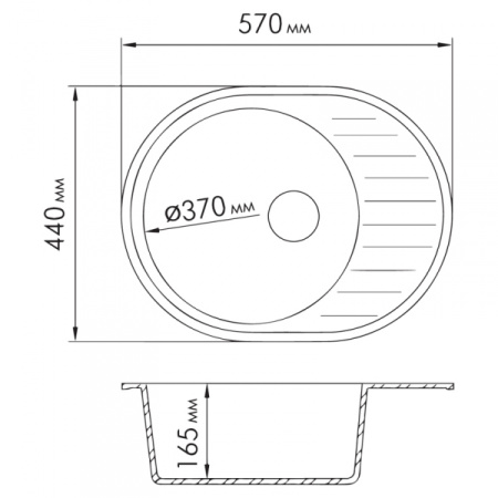 Кухонная мойка овальная, бежевая Rossinka RS58-45RW-Beige