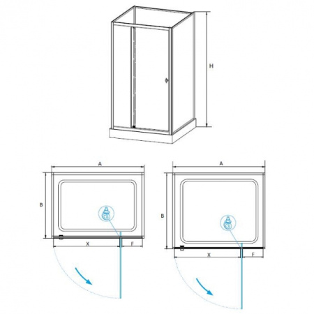 Душевая кабина хром 90х90х207 RGW OLB-207