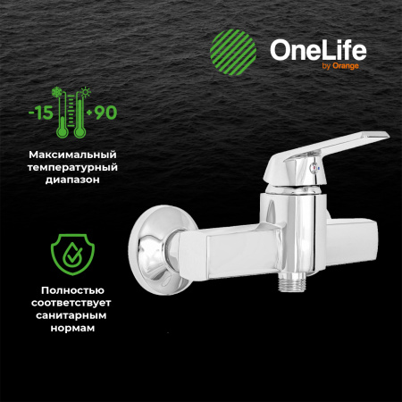 Смеситель для душа однорычажный полимерный OneLife P02-200cr хром