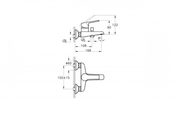 Смеситель для ванны VITRA Axe S A41070EXP