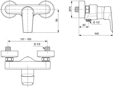 Смеситель для душа Ideal Standard Tesi A6581AA