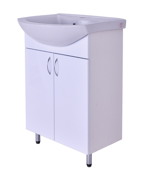 Тумба напольная с раковиной Orange Лайт LA-60TUW+GR белый