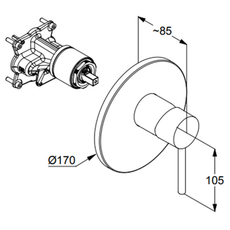 Встраиваемый смеситель для душа Kludi Bozz 386553976