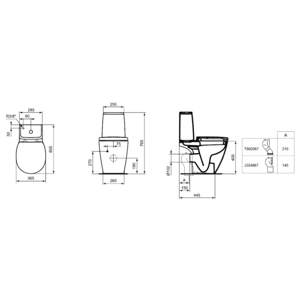 Бачок для унитаза Ideal Standard Connect Cube Scandinavian E717501 Бачок для унитаза Ideal Standard Connect Cube Scandinavian E717501