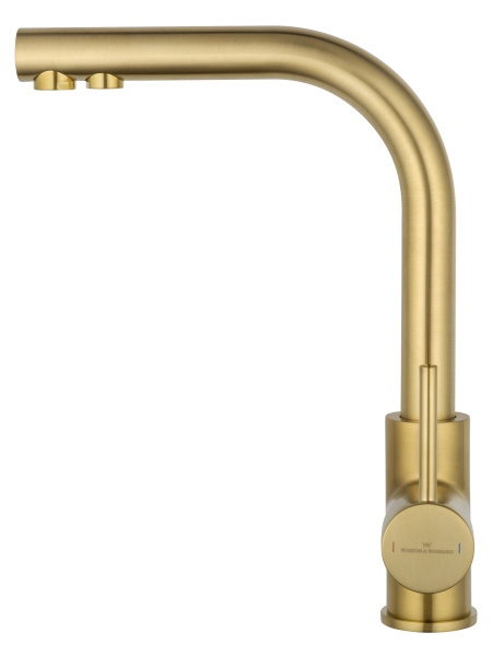Смеситель для кухни c подключением фильтра WONZON & WOGHAND, брашированное золото WW-88458005-BG