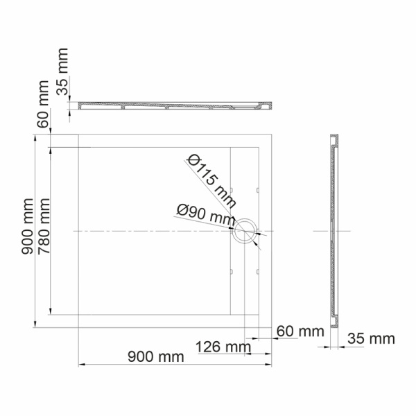 Душевой поддон (90х90) WasserKRAFT Wiese 84T03 Душевой поддон (90х90) WasserKRAFT Wiese 84T03