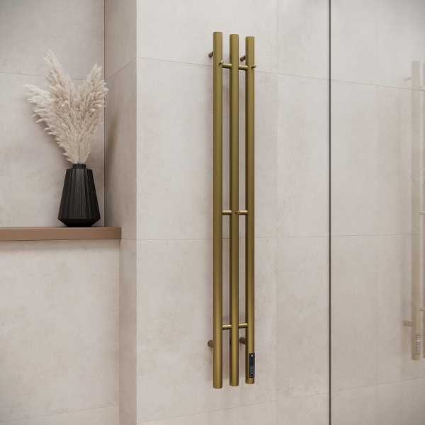 Электрический полотенцесушитель (120х15) Terminus TRES 4670078575418 золото