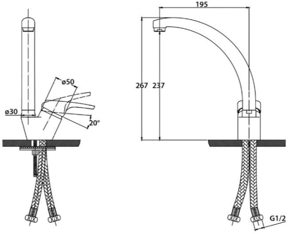 Смеситель для кухонной мойки  KAISER County (55244)