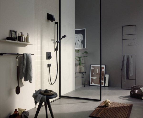 Душевой гарнитур Hansgrohe Pulsify Select 105 3jet Relaxation EcoSmart 24161670, черный матовый