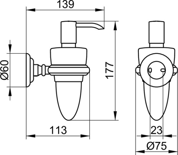 Дозатор жидкого мыла Keuco Astor 02152 019000 (02152019000) хром 